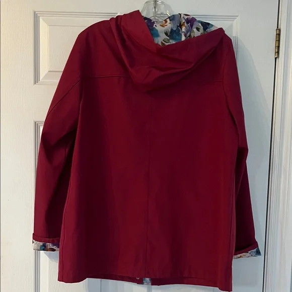 TanJay Women's Fuschia Utility Jacket with Floral Hood - Picture 3 of 3